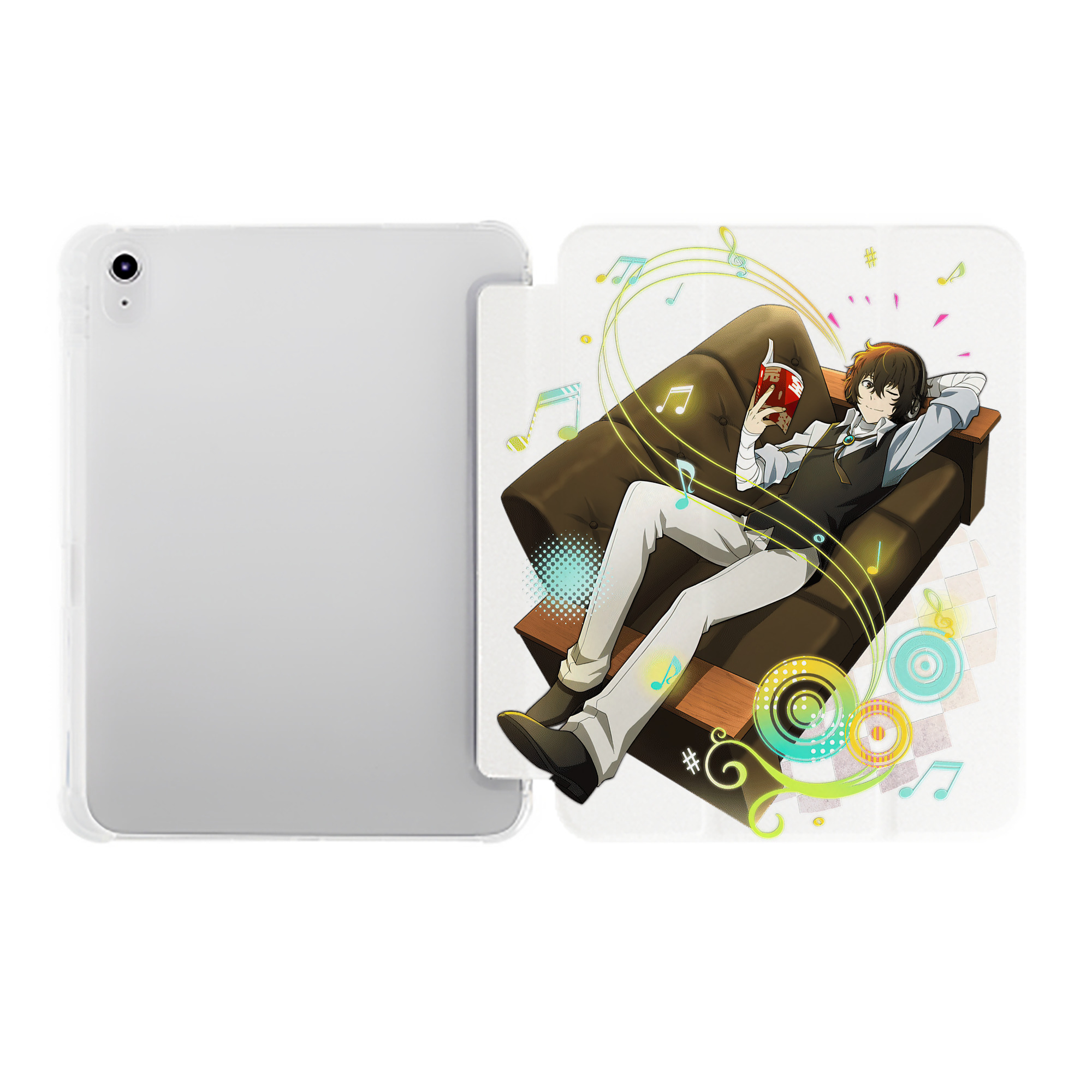 （画像用） 文豪ストレイドッグス Bungo Stray Dogs IPad ケース ペン収納付き 三つ折りスタンド PUレザー×シリコン 対応機種9.5/10.5/10.9インチ